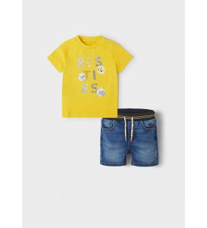 Mayoral Σετ Βερμούδα Τζιν Soft Denim ECOFRIENDS Baby Αγόρι