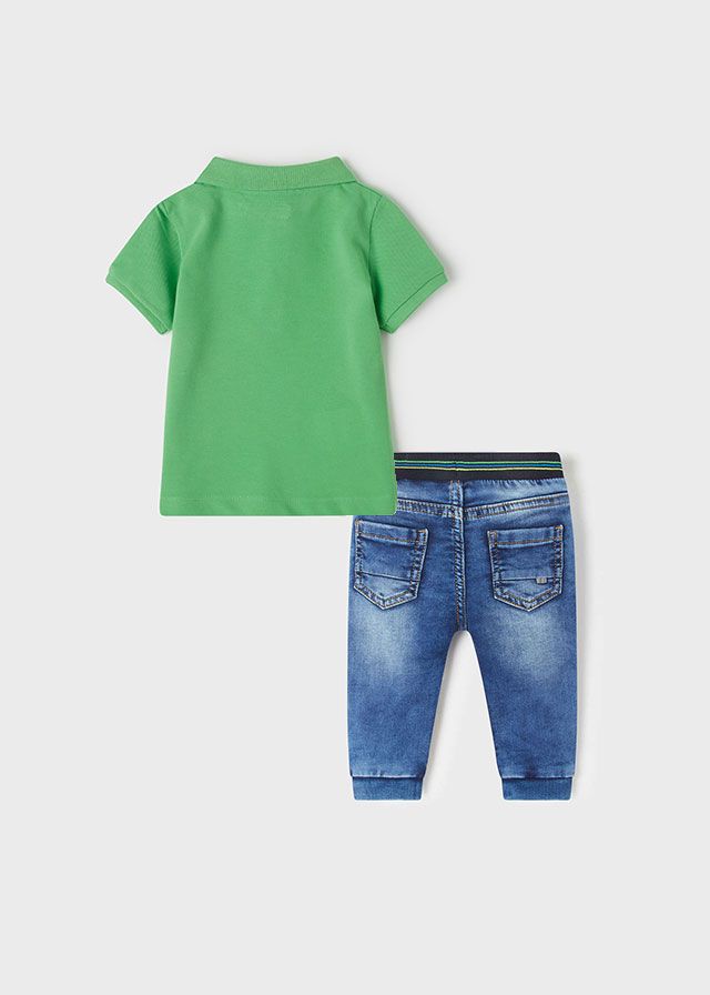 Mayoral Σετ Πόλο Με Παντελόνι Jogger Soft Denim ECOFRIENDS Baby Αγόρι